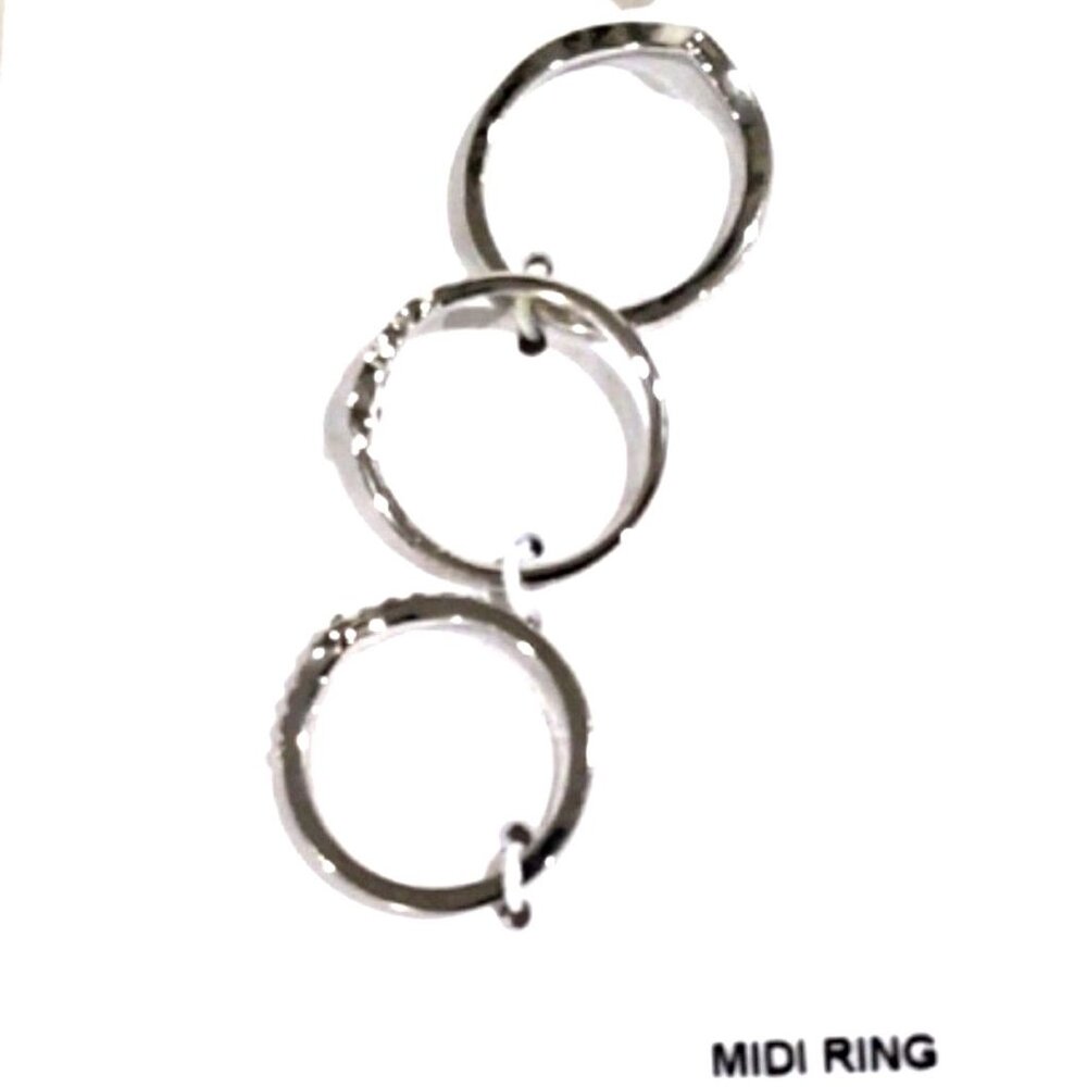 Silver tone Midi Ring Set – 3-Piece Stackable Minimalist Rings - Women Jewelry